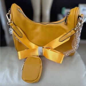 Yellow Leather Shoulder Bag